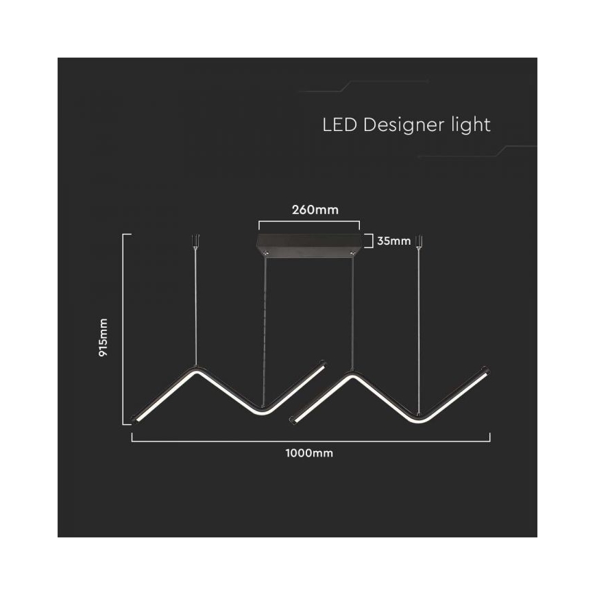 Suspension filaire LED LED/12W/230V 4000K noir