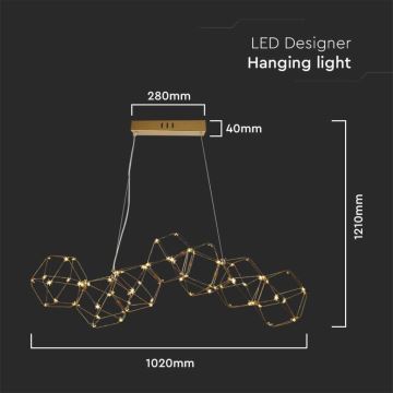 Suspension filaire LED LED/28W/230V 3000K doré