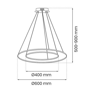 Suspension filaire LED ROTONDA LED/51W/230V doré