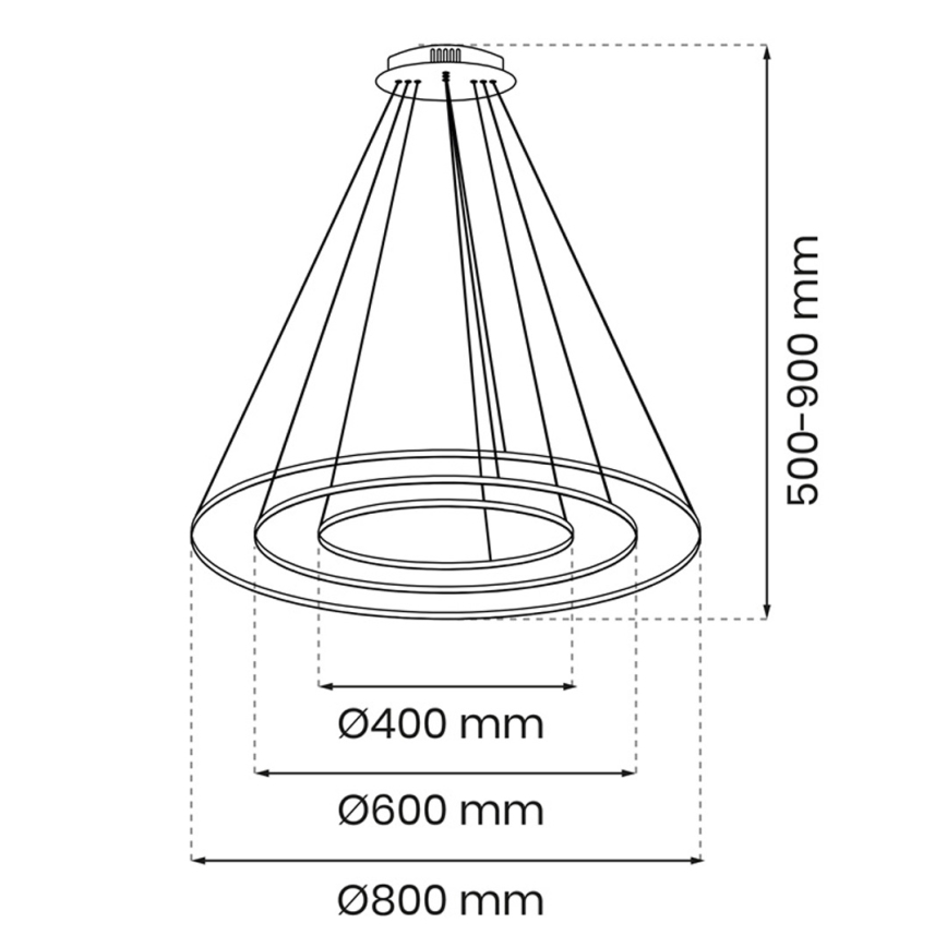 Suspension filaire LED ROTONDA LED/93W/230V doré