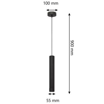 Suspension filaire LED TUBA 1xGU10/6,5W/230V noir