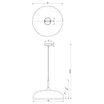 Suspension filaire LINCOLN 1xE27/60W/230V d. 45 cm vert