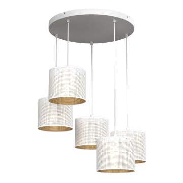 Suspension filaire LOFT SHADE 5xE27/60W/230V blanc/doré