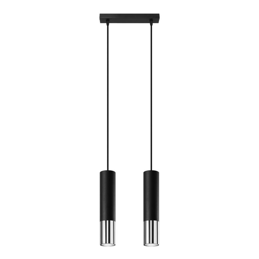 Suspension filaire LOOPEZ 2xGU10/40W/230V noire/chrome