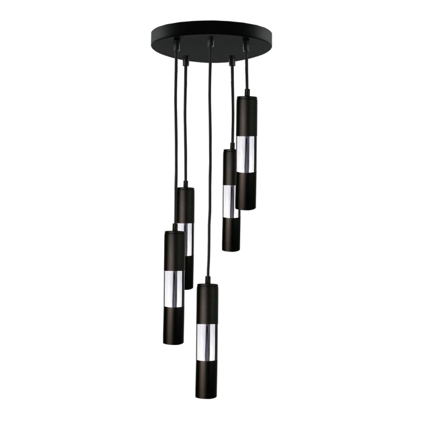 Suspension filaire MAGNUMA 5xGU10/50W/230V noir/chrome brillant