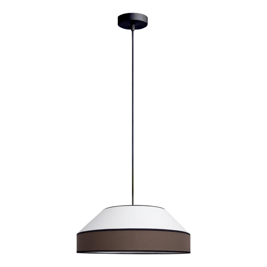 Suspension filaire MANISO 1xE27/60W/230V d. 45 cm blanc/marron