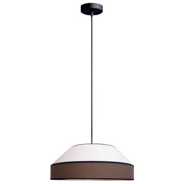 Suspension filaire MANISO 1xE27/60W/230V d. 45 cm blanc/marron