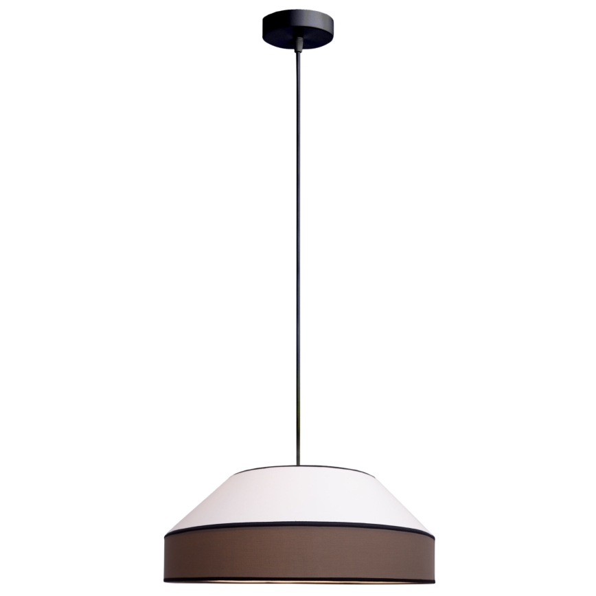 Suspension filaire MANISO 1xE27/60W/230V d. 45 cm blanc/marron