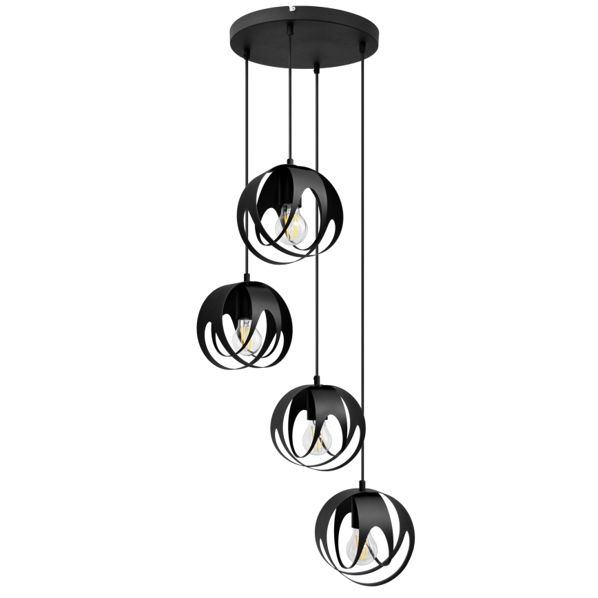 Suspension filaire MOONLIGHT 4xE27/60W/230V noir