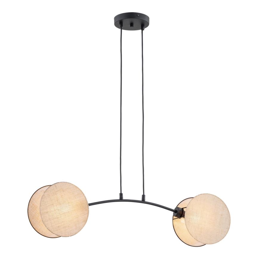 Suspension filaire MOTIF 2xE27/15W/230V beige