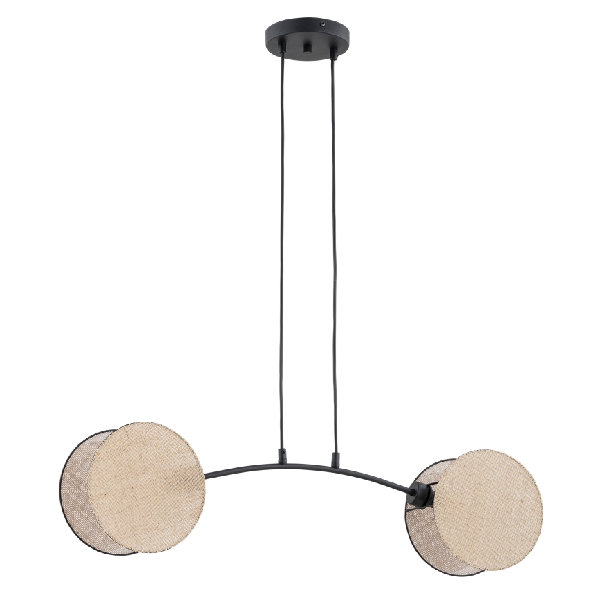 Suspension filaire MOTIF 2xE27/15W/230V beige