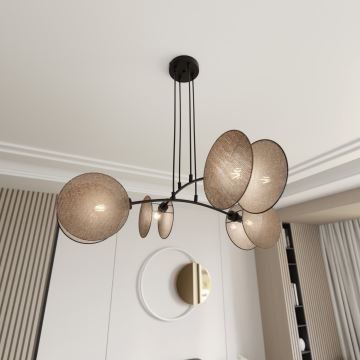 Suspension filaire MOTIF 4xE27/15W/230V beige