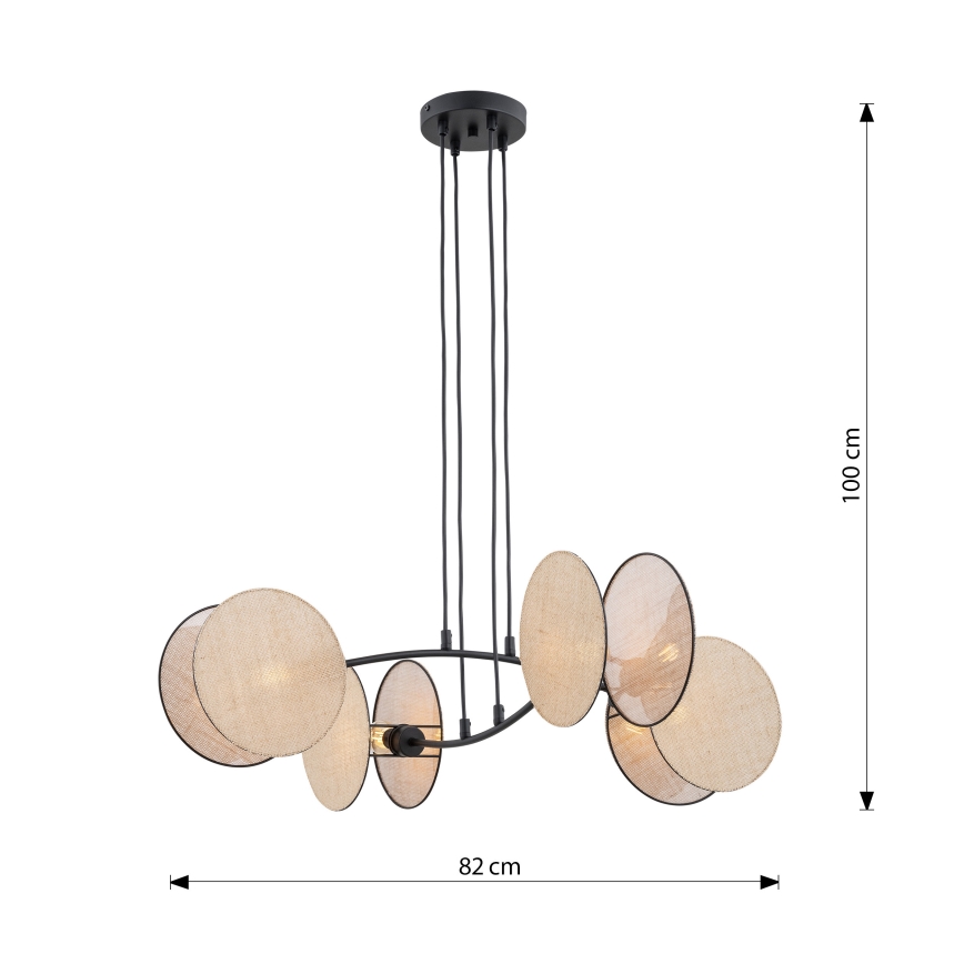 Suspension filaire MOTIF 4xE27/15W/230V beige