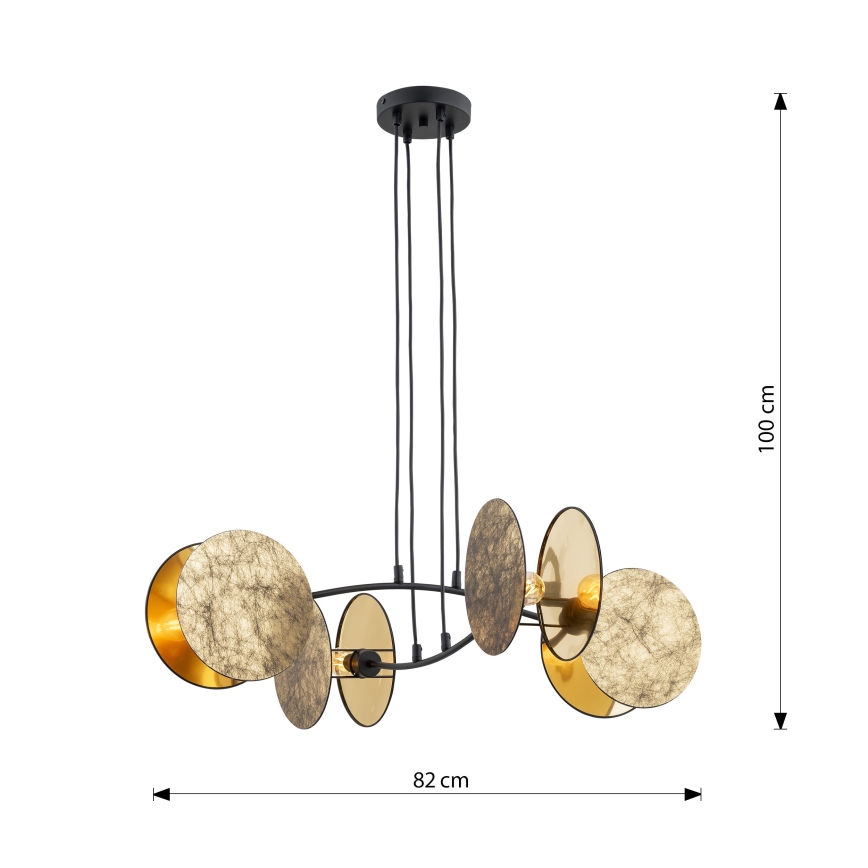 Suspension filaire MOTIF 4xE27/15W/230V doré