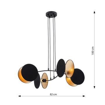 Suspension filaire MOTIF 4xE27/15W/230V noir