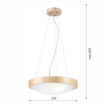 Suspension filaire NATURAL SLIM 2xE27/60W/230V ø 37 cm pin