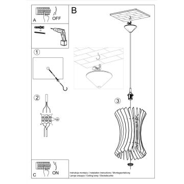 Suspension filaire ORIANA 1xE27/60W/230V