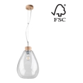 Suspension filaire PIRO 1xE27/60W/230V chêne - certifié FSC