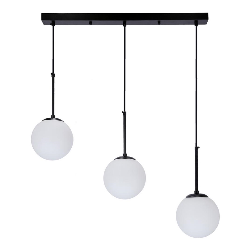 Suspension filaire POMPEI 3xE27/40W/230V noir