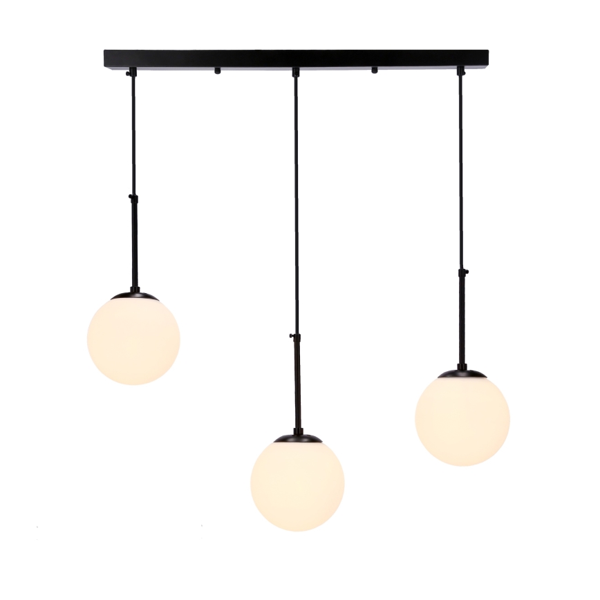 Suspension filaire POMPEI 3xE27/40W/230V noir