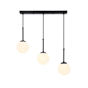 Suspension filaire POMPEI 3xE27/40W/230V noir