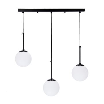 Suspension filaire POMPEI 3xE27/40W/230V noir