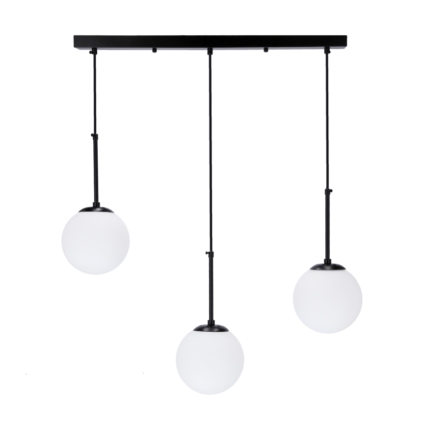 Suspension filaire POMPEI 3xE27/40W/230V noir