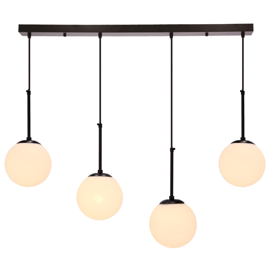 Suspension filaire POMPEI 4xE27/40W/230V noir