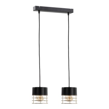 Suspension filaire ROY 2xE27/60W/230V noir