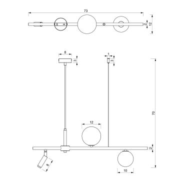 Suspension filaire SIRIO 3xG9/25W/230V noir