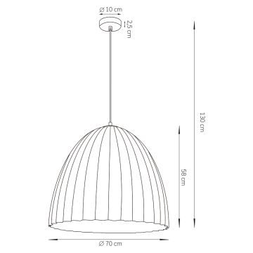 Suspension filaire TELMA 1xE27/60W/230V d. 70 cm marron/doré