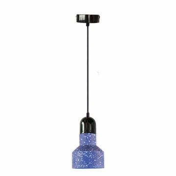 Suspension filaire TERRAZZO 1xE27/60W/230V d. 12 cm bleu