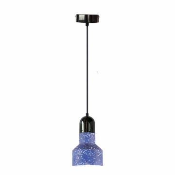 Suspension filaire TERRAZZO 1xE27/60W/230V d. 12 cm bleu