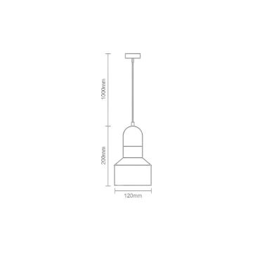 Suspension filaire TERRAZZO 1xE27/60W/230V d. 12 cm crème