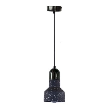 Suspension filaire TERRAZZO 1xE27/60W/230V d. 12 cm noir