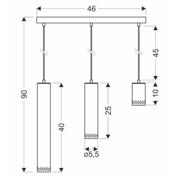 Suspension filaire TUBO 3xGU10/25W/230V bois