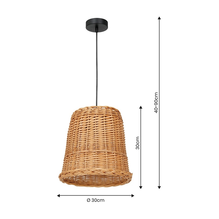 Suspension filaire VIMINI 1xE27/40W/230V rotin