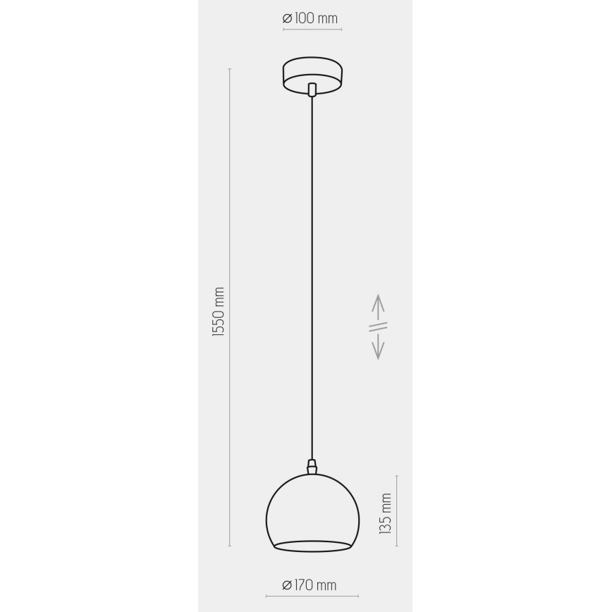 Suspension filaire YODA 1xE27/60W/230V dorée