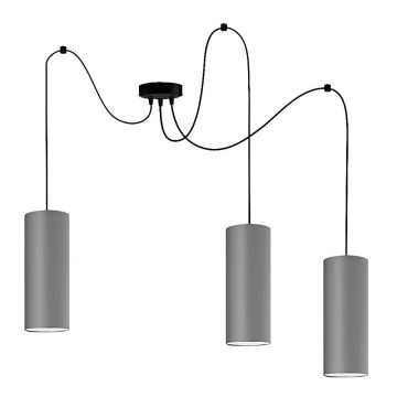 Suspension filaire ZIK 3xE27/40W/230V gris