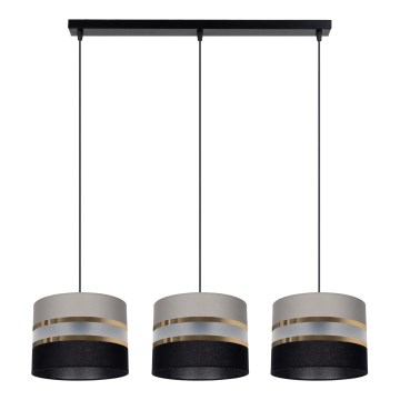 Suspension flaire CORAL 3xE27/60W/230V noire/grise