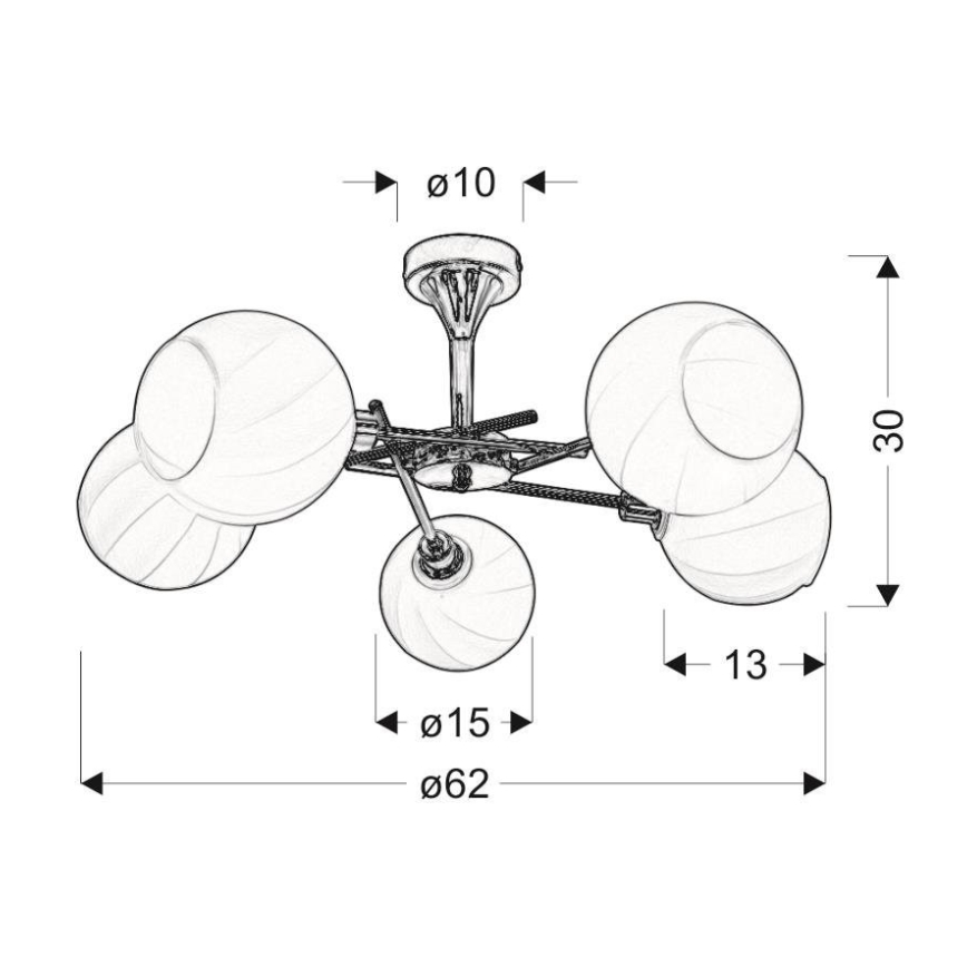 Suspension RAUL 5xE14/40W/230V