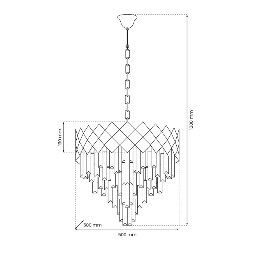 Suspension sur chaîne CARISMA 9xE14/40W/230V chrome mat