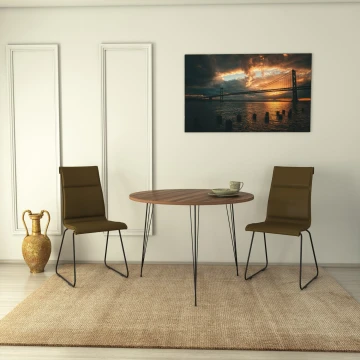 Table à manger SANDALF 75x90 cm marron