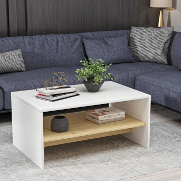 Table basse APOLLON 47x90 cm beige/blanc