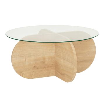 Table basse BUBBLE 35x75 cm marron/transparent