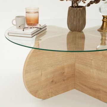 Table basse BUBBLE 35x75 cm marron/transparent