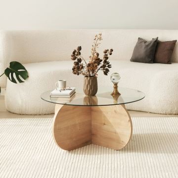 Table basse BUBBLE 35x75 cm marron/transparent