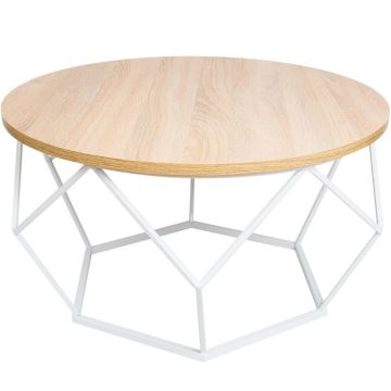 Table basse DIAMOND 40x70 cm blanche/beige