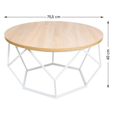 Table basse DIAMOND 40x70 cm blanche/beige