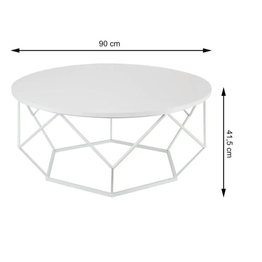 Table basse DIAMOND 41,5x90 cm blanche